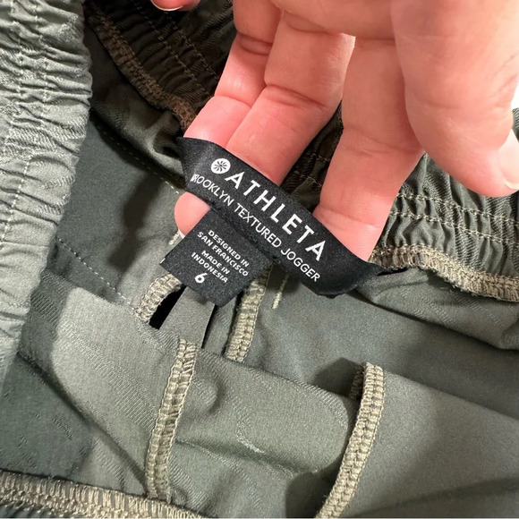 Athleta Brooklyn Textured Jogger Pants Mountain Olive Green - Picture 5 of 9